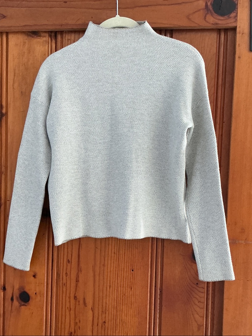 Tahari Light Gray Cowl Mock Neck Sweater